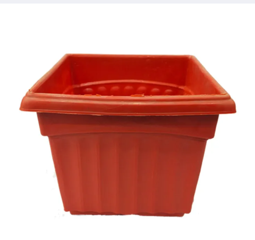 Pack Of 6 Plastic Pot For Flowers & Plants Growing Dia 7.50 x 7.50 & Height 6 Inches - Red