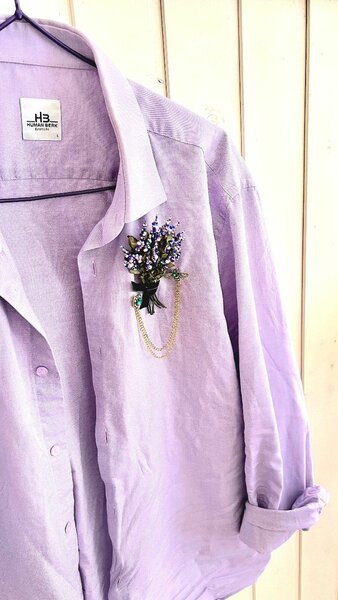 Брошь лаванда.