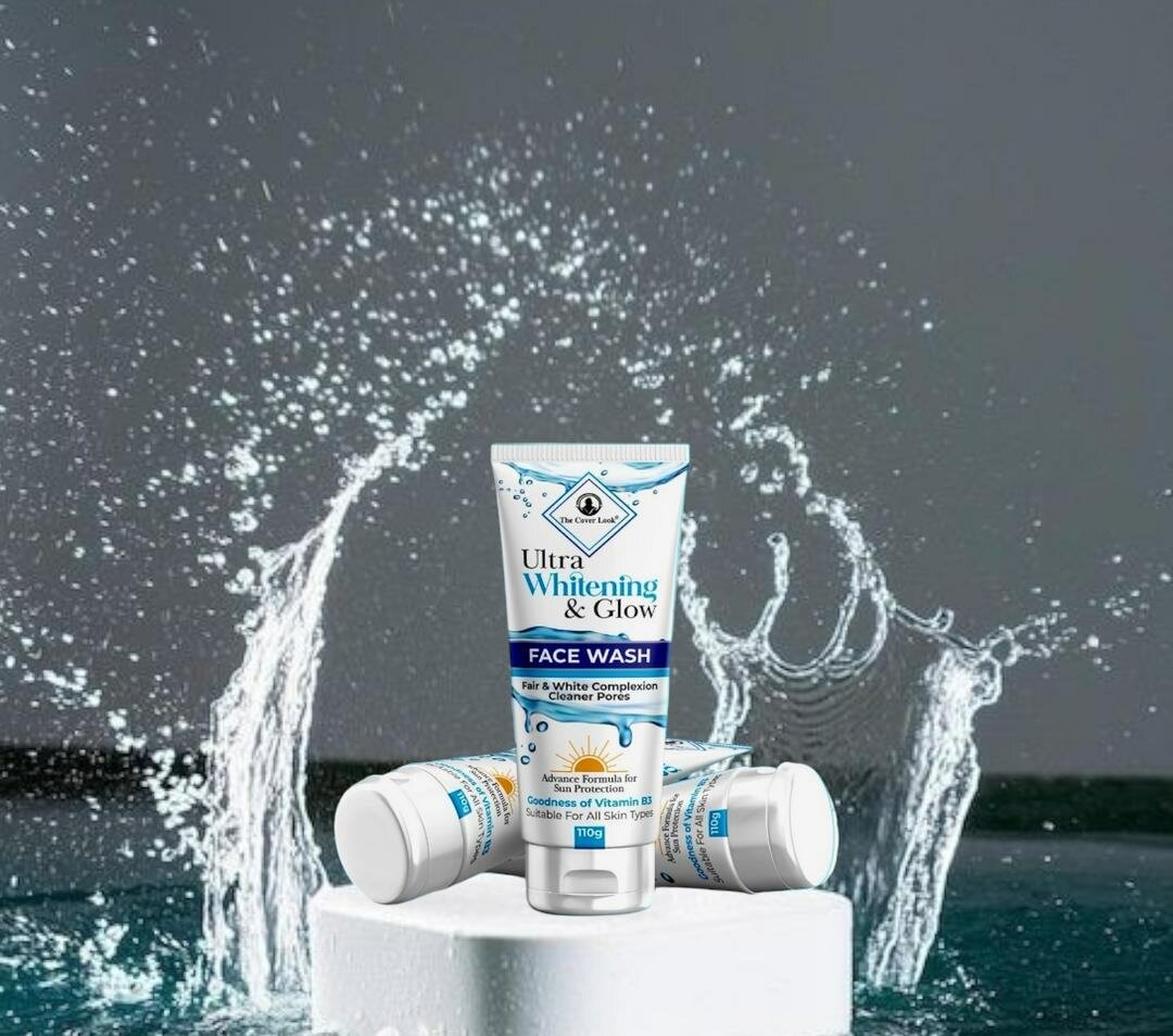 Blue whitening and brightening face wash
