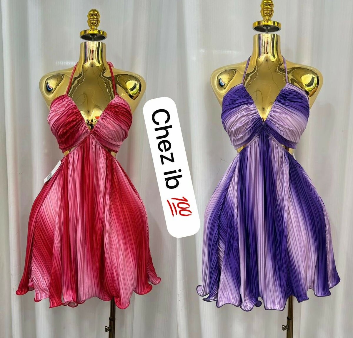 Robe Plissée Évasée Élégante