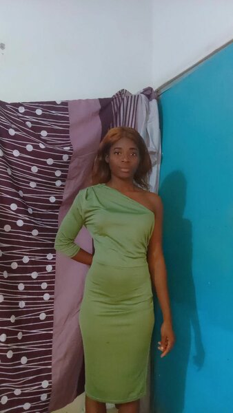 Robe midi asymétrique verte