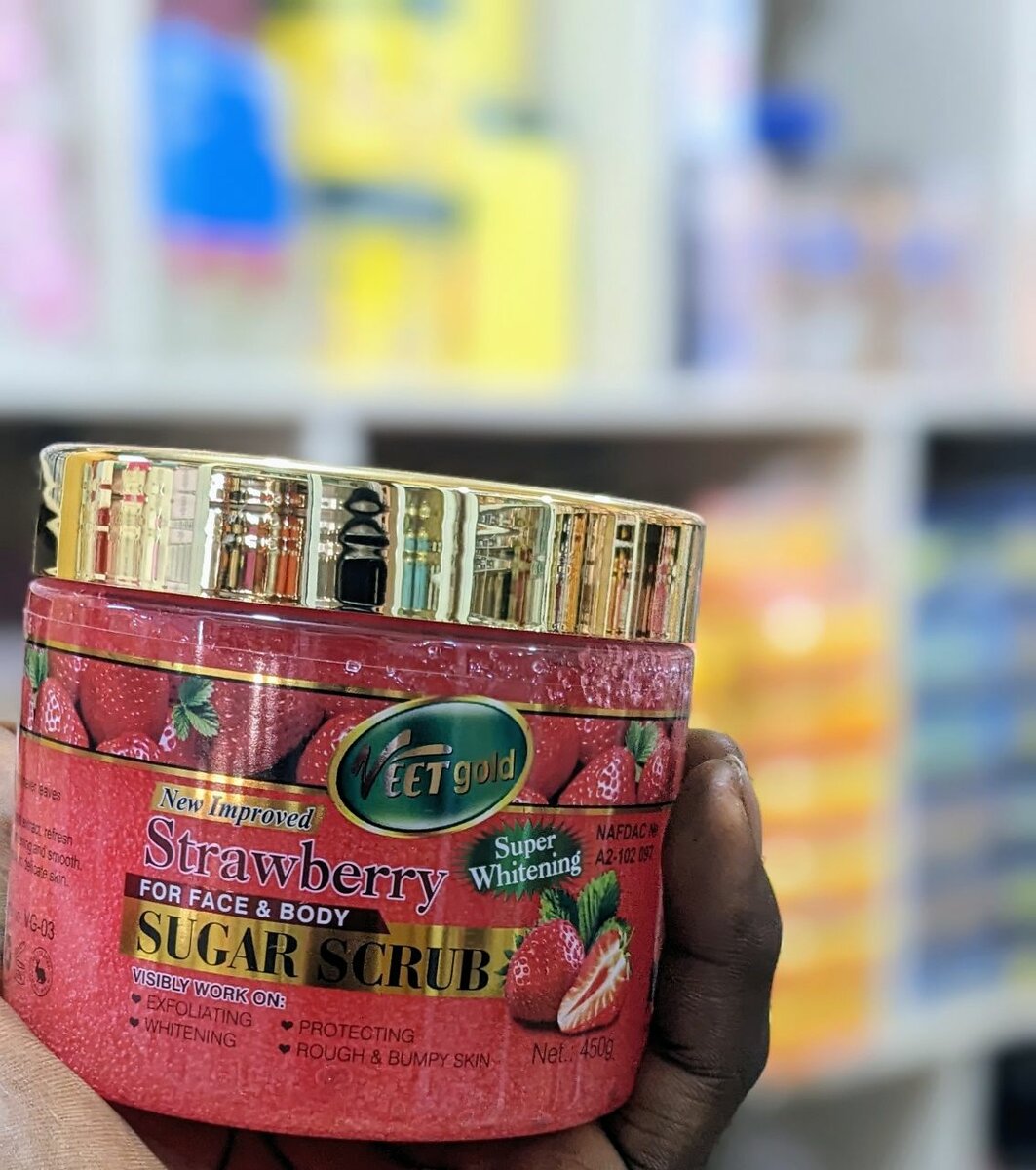 Veet Gold Strawberry for face & body sugar scrub