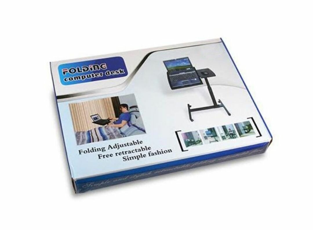 WOOD PANELS & STEEL FRAME LAPTOP TABLE WITH 4 LOCKABLE CASTE