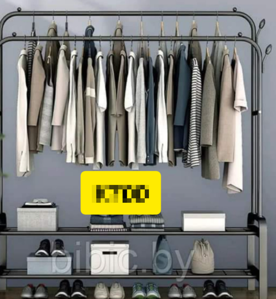 Clothes hanger with shoe stand