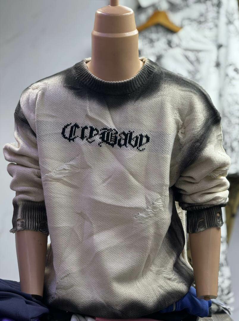 Pull en laine à motif rayé