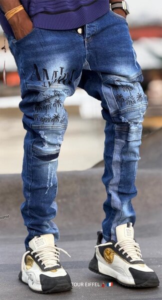Jean Homme Streetwear Décontracté