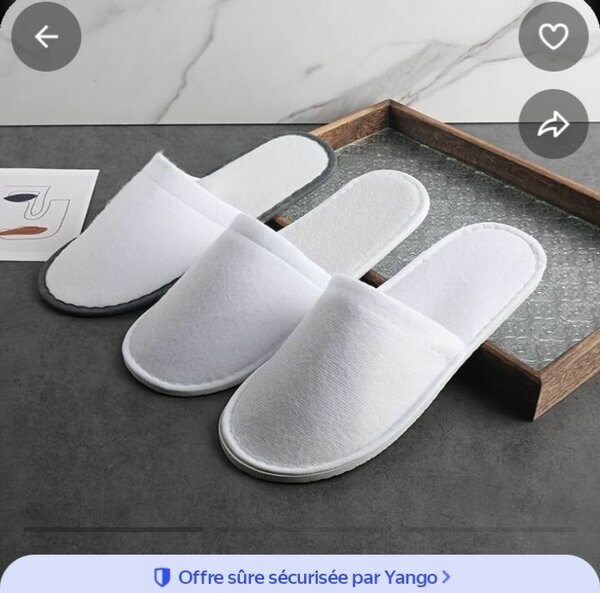 Chaussons d'hôtel confortables