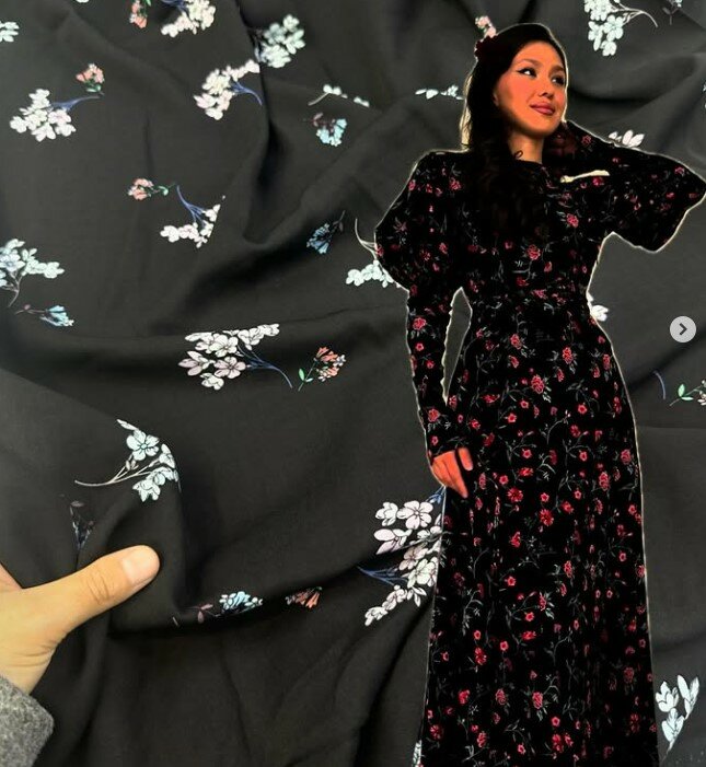 Красивая ткань для пошивая одежды Бельмондо штапель