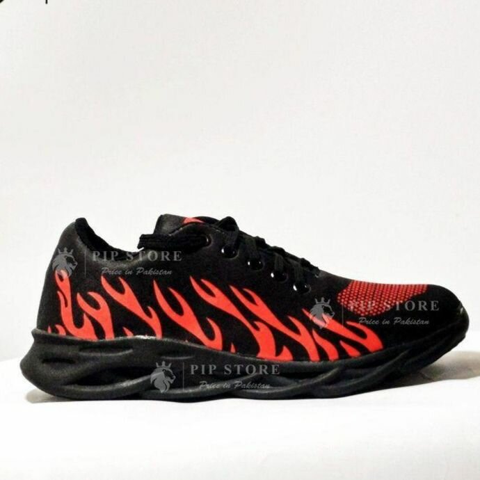 Man's Rubber comfortable shoes red fire