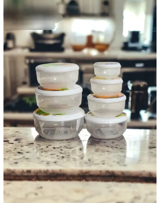 Storage container set 7 pcs Set/ Box Set / Storage Box / Bowl set Plastic - 7 pcs Set (Size 3 inches , 3.5 inches, 4 inches, 2 x 4.5 inches, 5 inches and 5.5 inches)