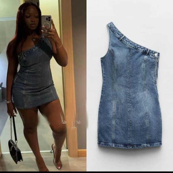 Robe asymétrique en denim