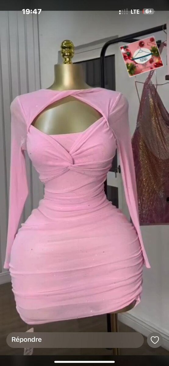 Robe à paillettes marron