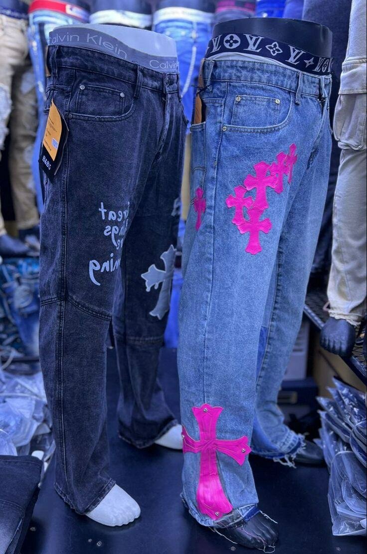 Jeans unisex croix gothiques