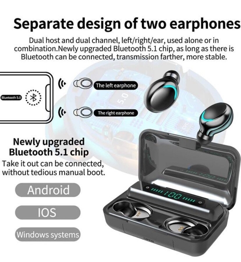 Wireless Bluetooth earphones