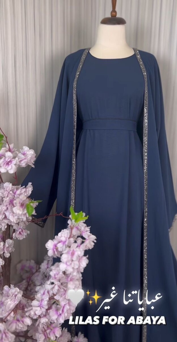 Abaya élégante bleue