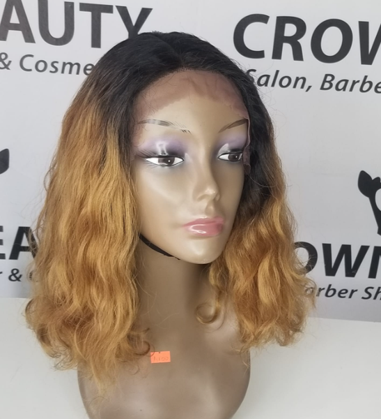 100%synthetic ombre curly with a mini closure 