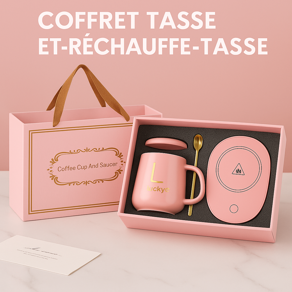 Coffret de tasse avec plaque