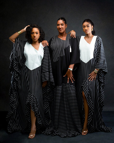 Robe chic à rayures
