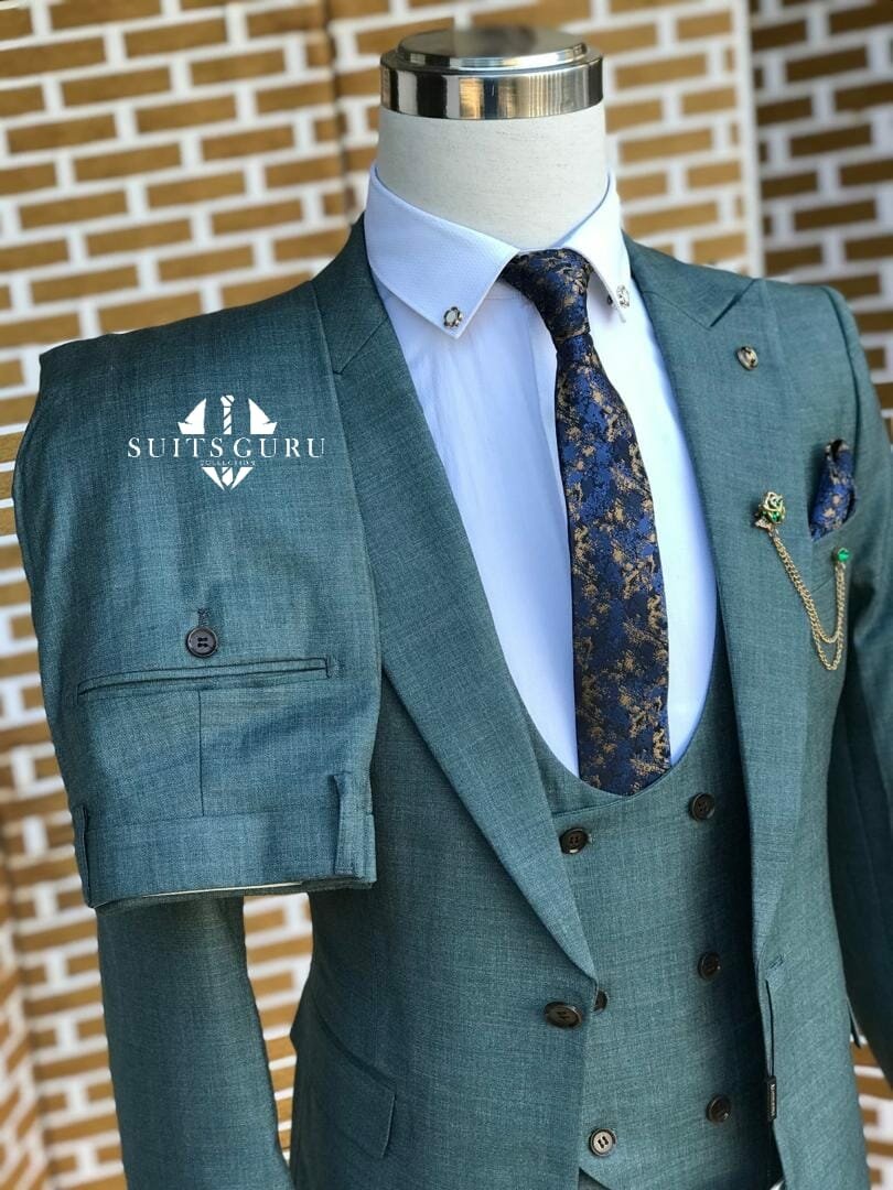 Elegant men's suit green