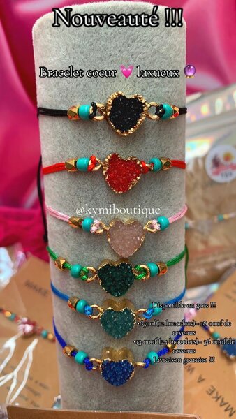 Bracelet Cœur Multicolore 12pc