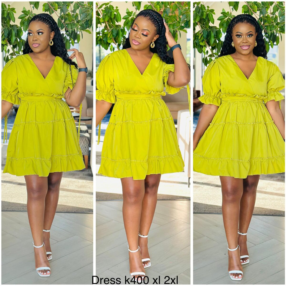 Green dress, loose fit, size XL,2XL