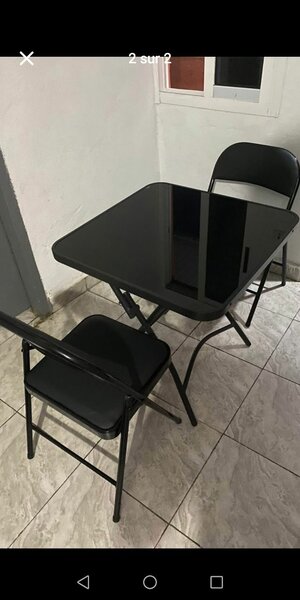 Table pliante 60x60 vitré