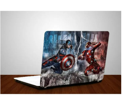 Ironman And Captain America Laptop Back Skin Sticker- Laptop Back Skin-Laptop Skin Vinyl Sticker Decal, 14.6 15 15.4 15.6 inch Laptop Skin Sticker Cover For All Laptops