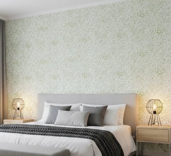 Papier peint floral vert chic