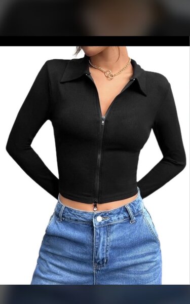 Cardigan court zippé femme