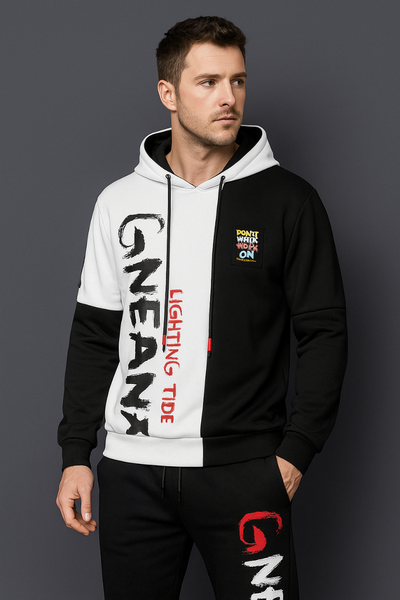 Sweat à capuche bicolore pour homme