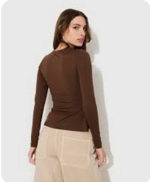 T-shirt à manches longues marron