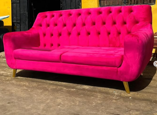 Big pink sofa