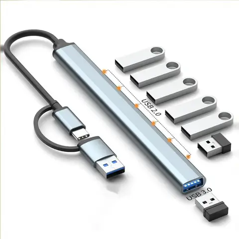 Adaptateur USB 7 en 1 avec port usb et type c