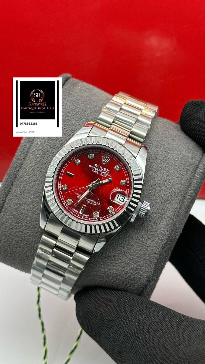 Montre de luxe en acier inoxydable