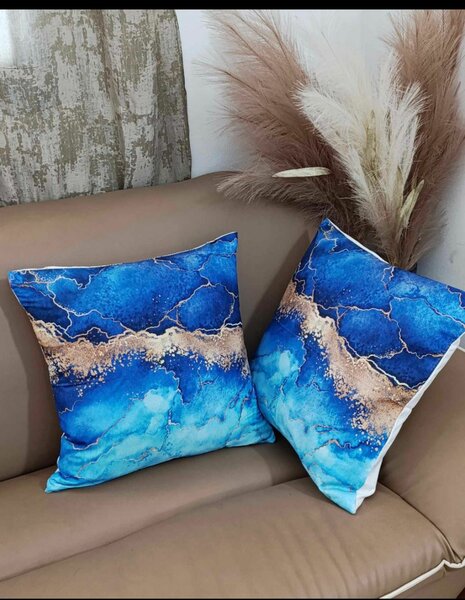 5 housses bleus turquoise