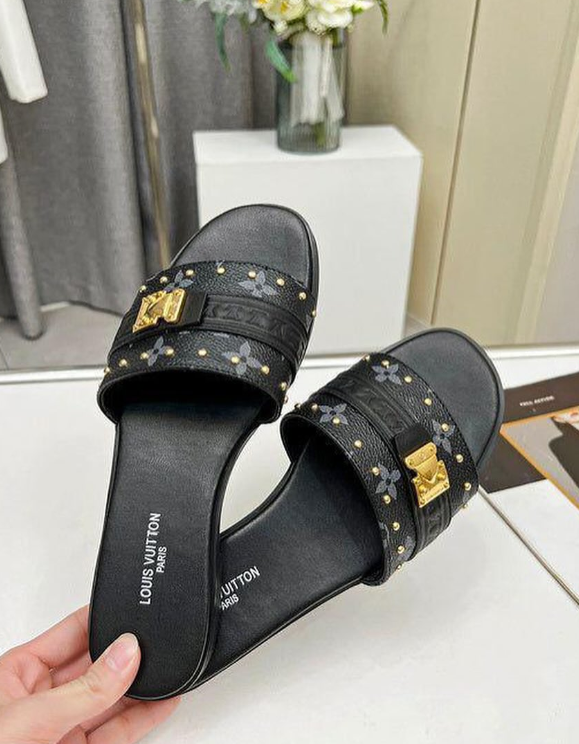 black louis vuitton sandals