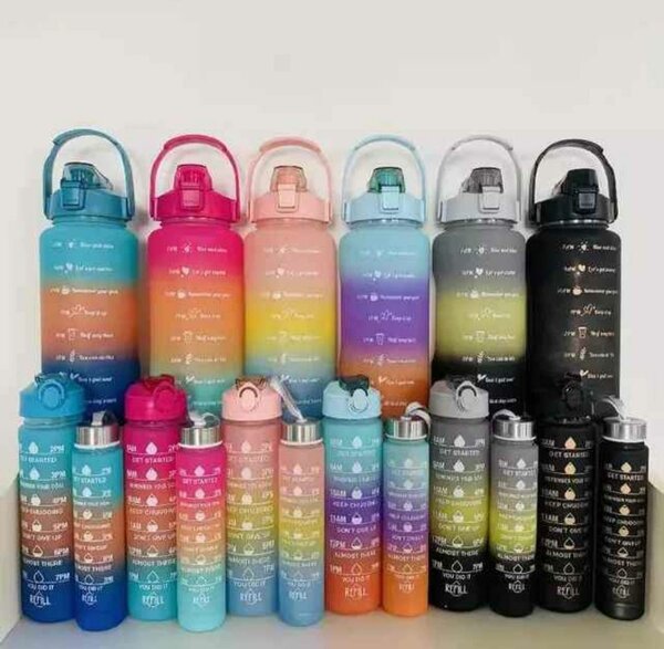 3 Bouteilles d'eau colorées 2L