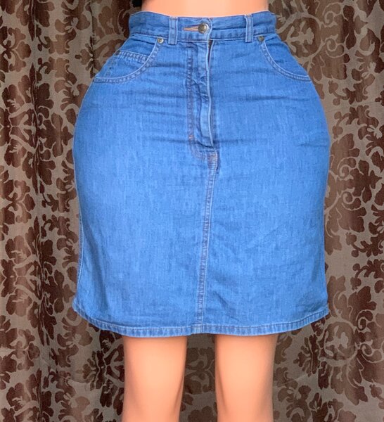 Denim long skirt