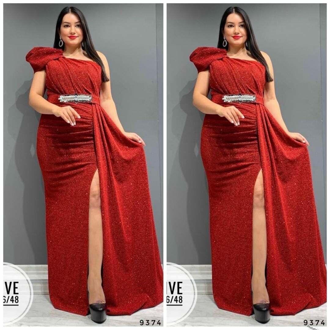 Shiny Red Long Dress