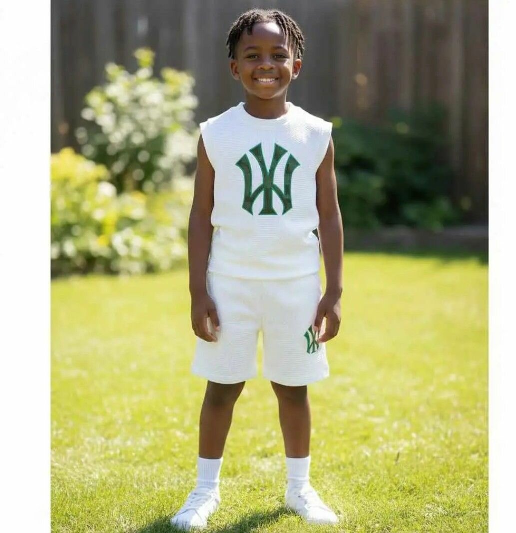 Ensemble enfant blanc vert