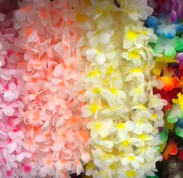 Collier et couronne de fleurs