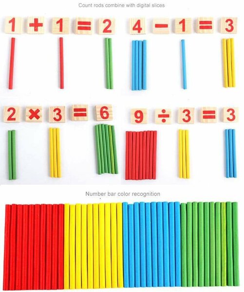 Jeu En Bois Pour Bébé, Matériel De Comptage, Pour Apprendre Les Mathématiques