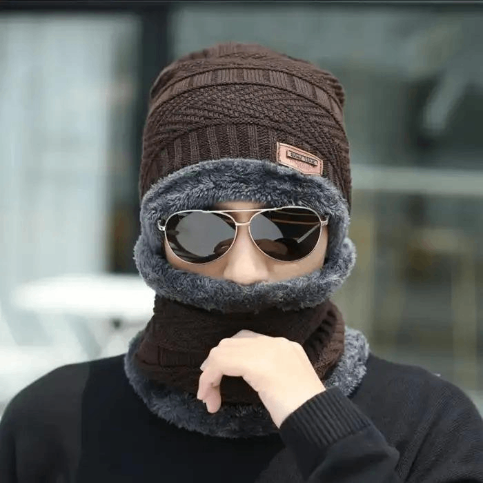 Wool Cap with Warmer Neck