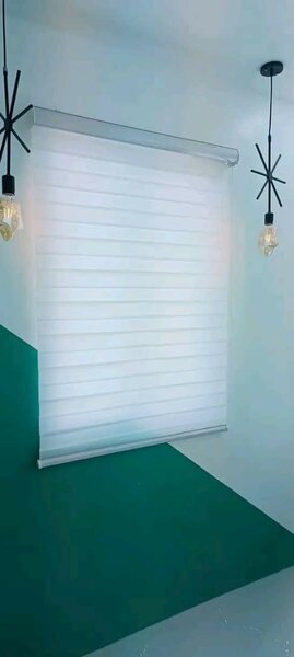 Grey colored zebra blinds