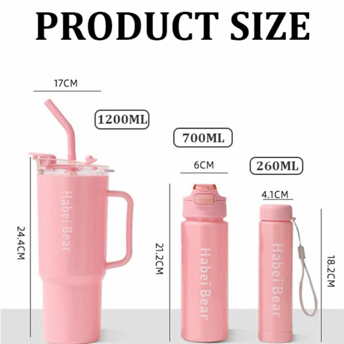 3pc plastic tumbler set and bottle set