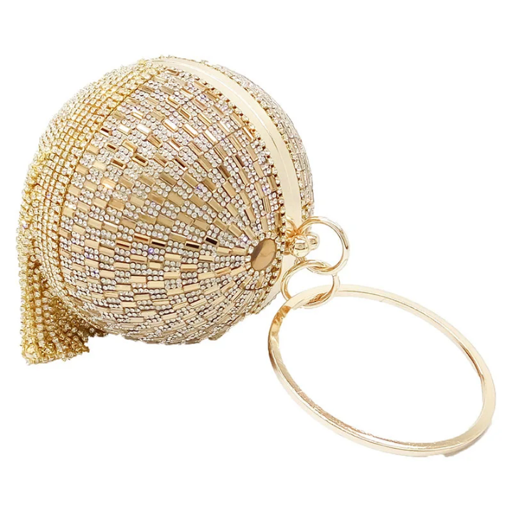 Sac à main boule dorée paillettes