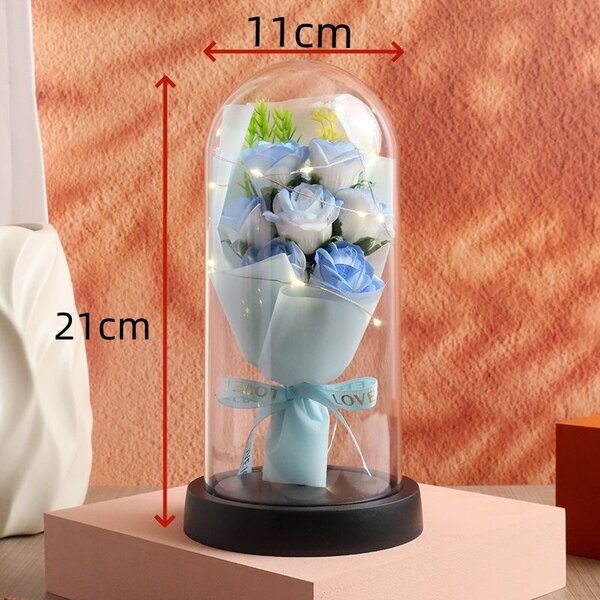 Розы в колбе с подсветкой