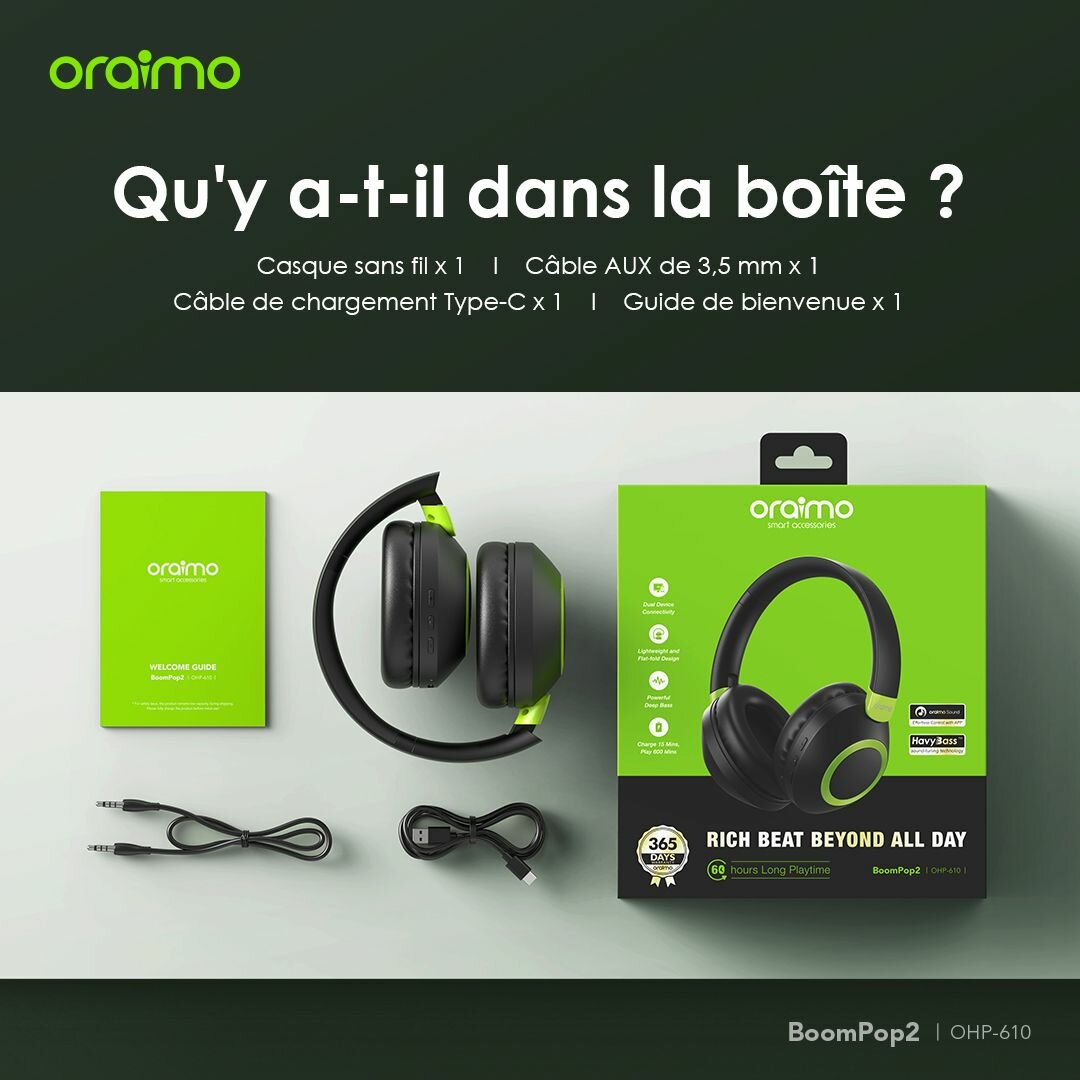 Casque Bluetooth Oraimo BoomPop