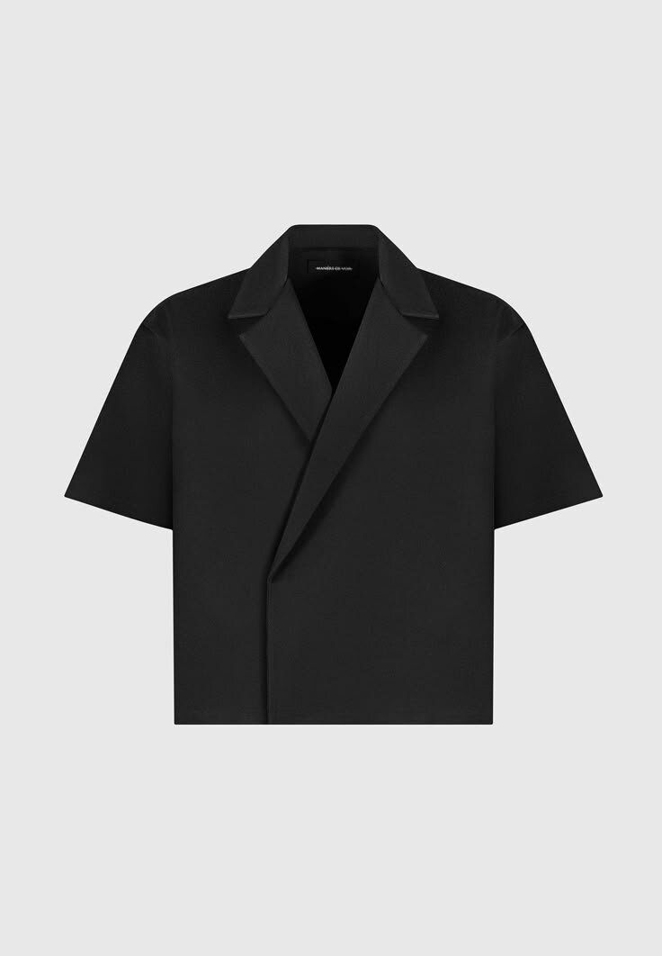 Chemise Noire à Manches Courtes pour Homme