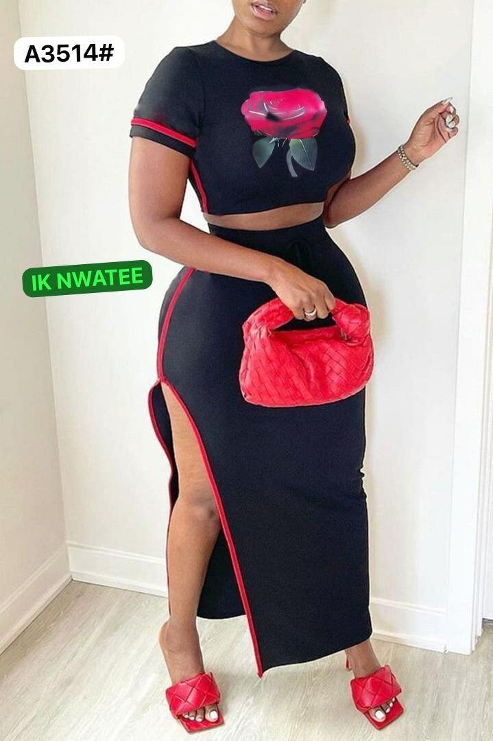 Ensemble chic noir à fleur